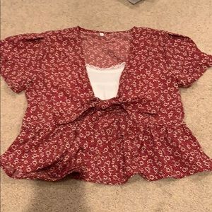 Floral Tie Front top